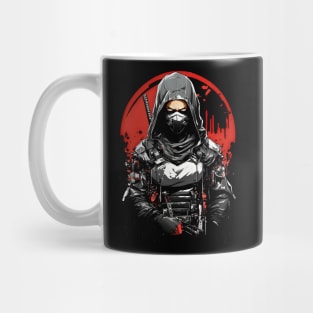 Female Ninja Assassin 80s style anime comic retro design Mug